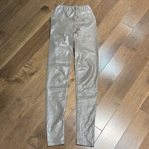Wilfred Free taupe vegan leather Leggings